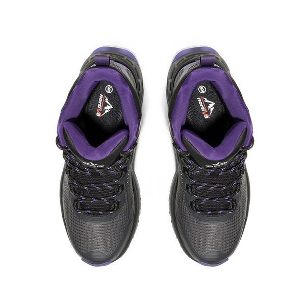 Women's Water-Resistant Lightweight Hiking Boots - BLACK/PURPLE - 5